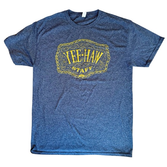 Fruit of the Loom Other - Fruit of the Loom Blue Yeehaw Staff MEDIUM T-Shirt western graphic tee cowboy